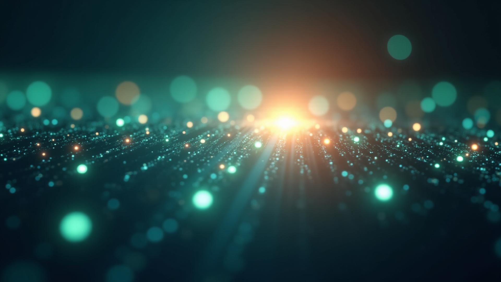 Abstrakte, leuchtende Datenvisualisierungen die Digitalisierung und Innovation darstellen