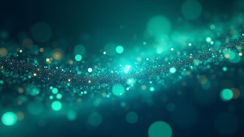 Abstrakte Darstellung eines neuronalen Netzwerks, das Datenströme visualisiert und KI-Marketing symbolisiert.